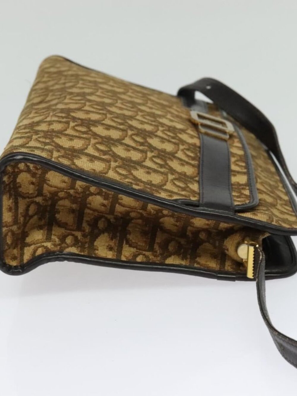 Christian Dior Trotter Canvas Shoulder Bag Beige Auth 126128 - Picture 5 of 16